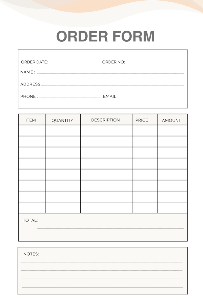 Blank Work Order Templates