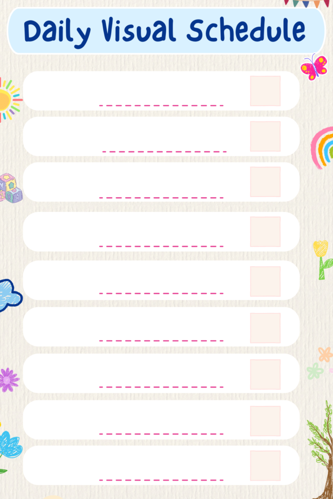 Printable Visual Schedule for Home