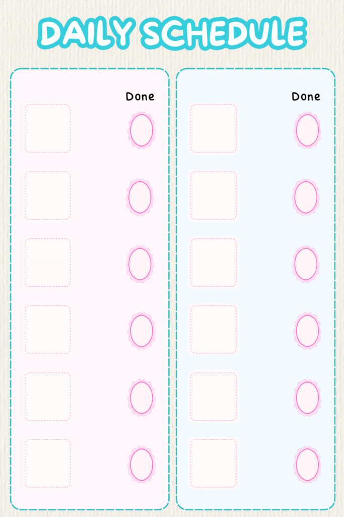 Printable Visual Schedule for Home