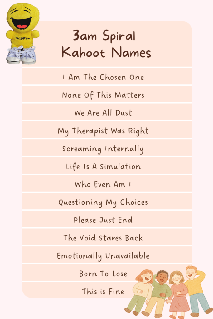 Printable Funny Kahoot Names List