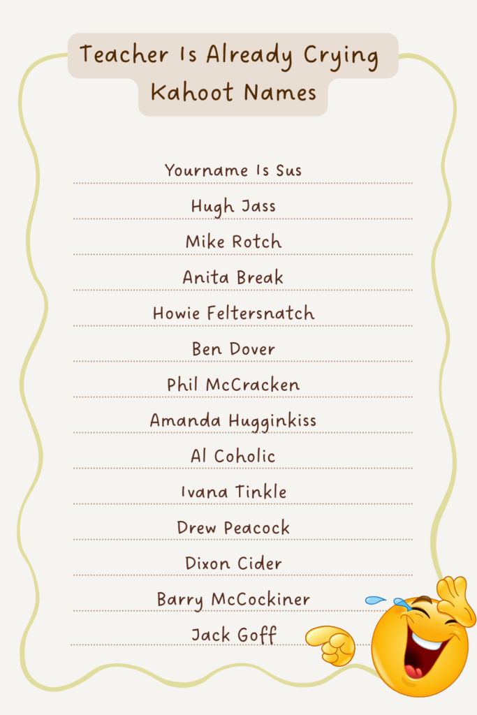 Printable Funny Kahoot Names List
