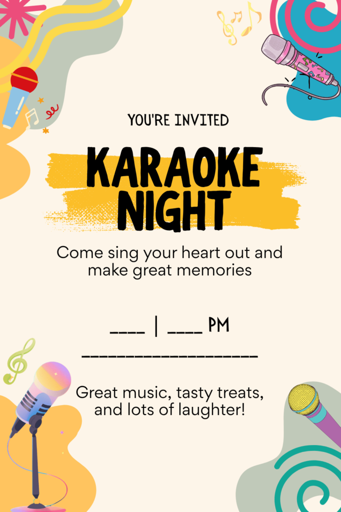 Printable Karaoke Invitation Template
