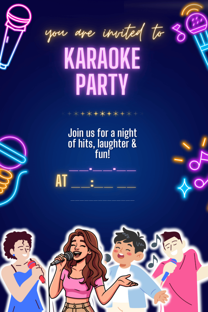 Printable Karaoke Invitation Template