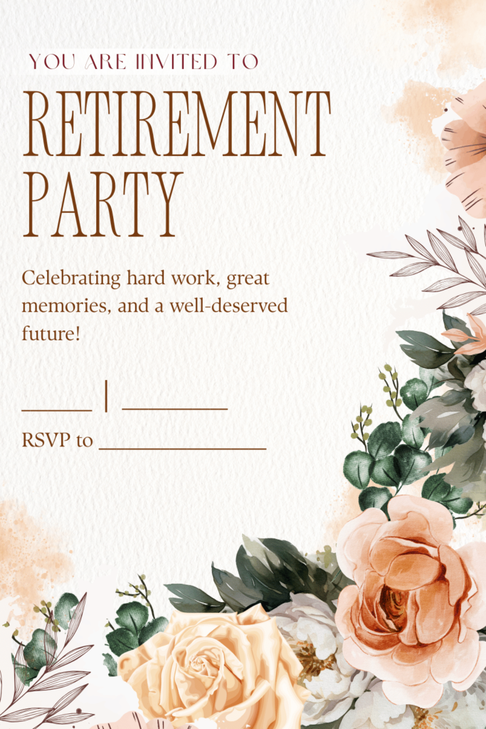 Printable Retirement Party Invitation Template