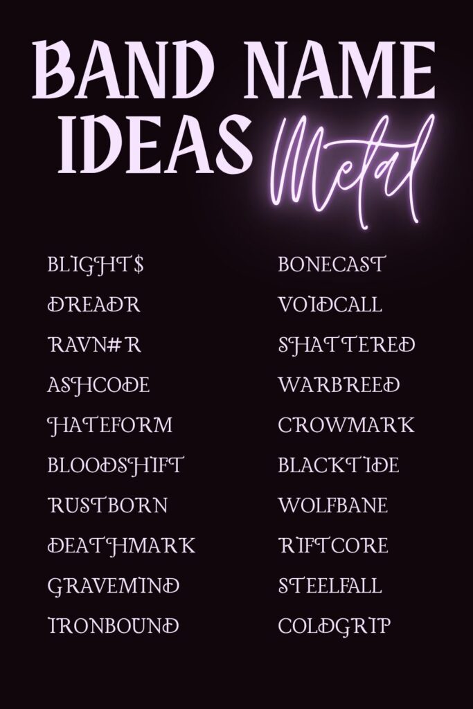 Printable Band Name Ideas