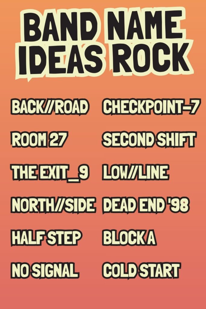 Printable Band Name Ideas