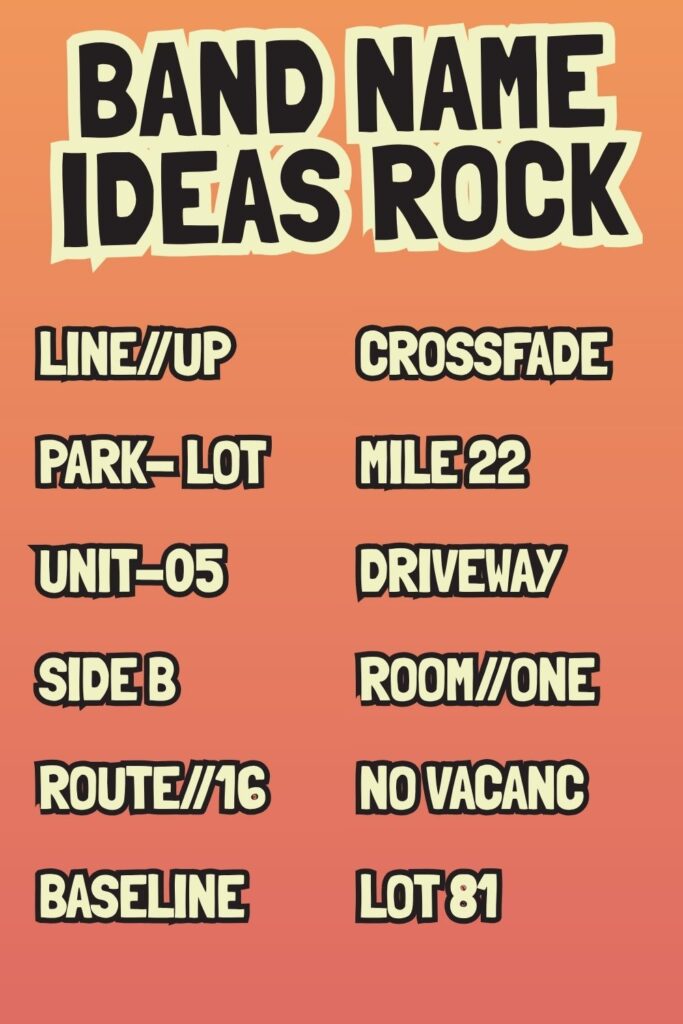 Printable Band Name Ideas