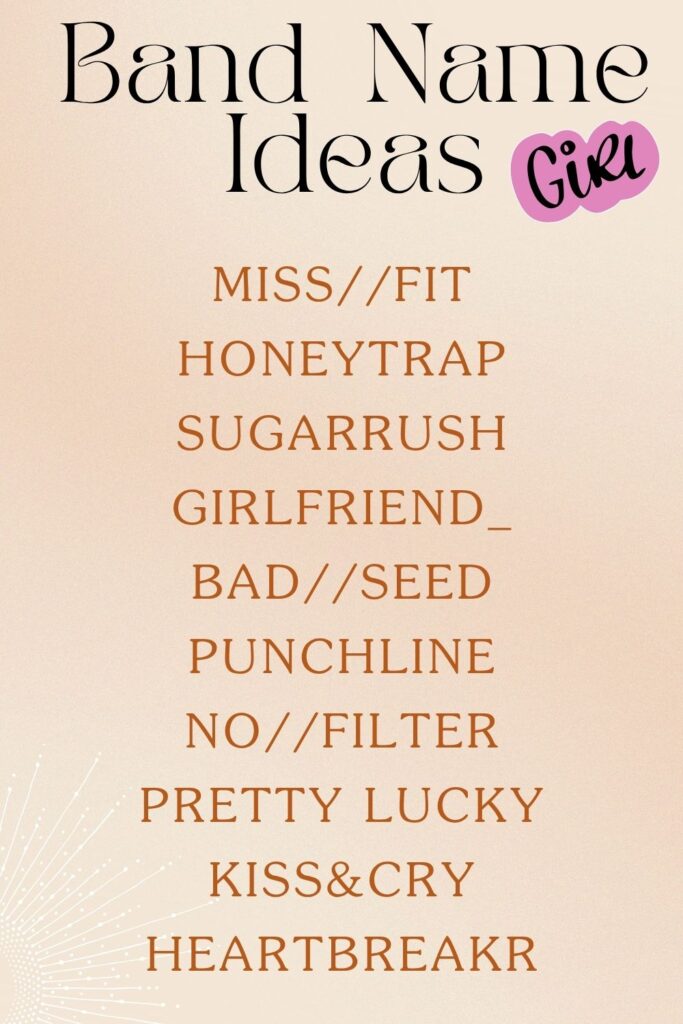Printable Band Name Ideas