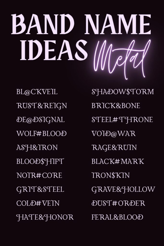 Printable Band Name Ideas