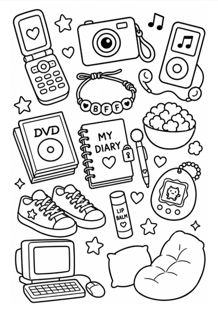 Printable 2000s Coloring Page