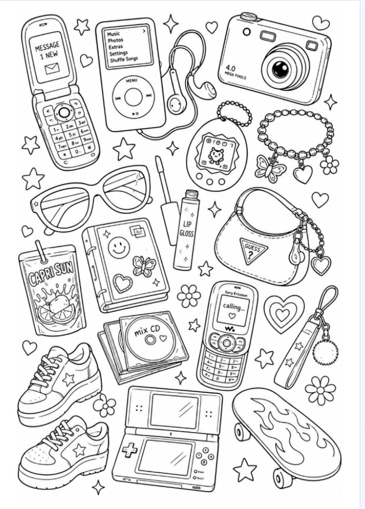 Printable 2000s Coloring Page