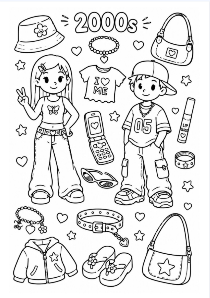 Printable 2000s Coloring Page