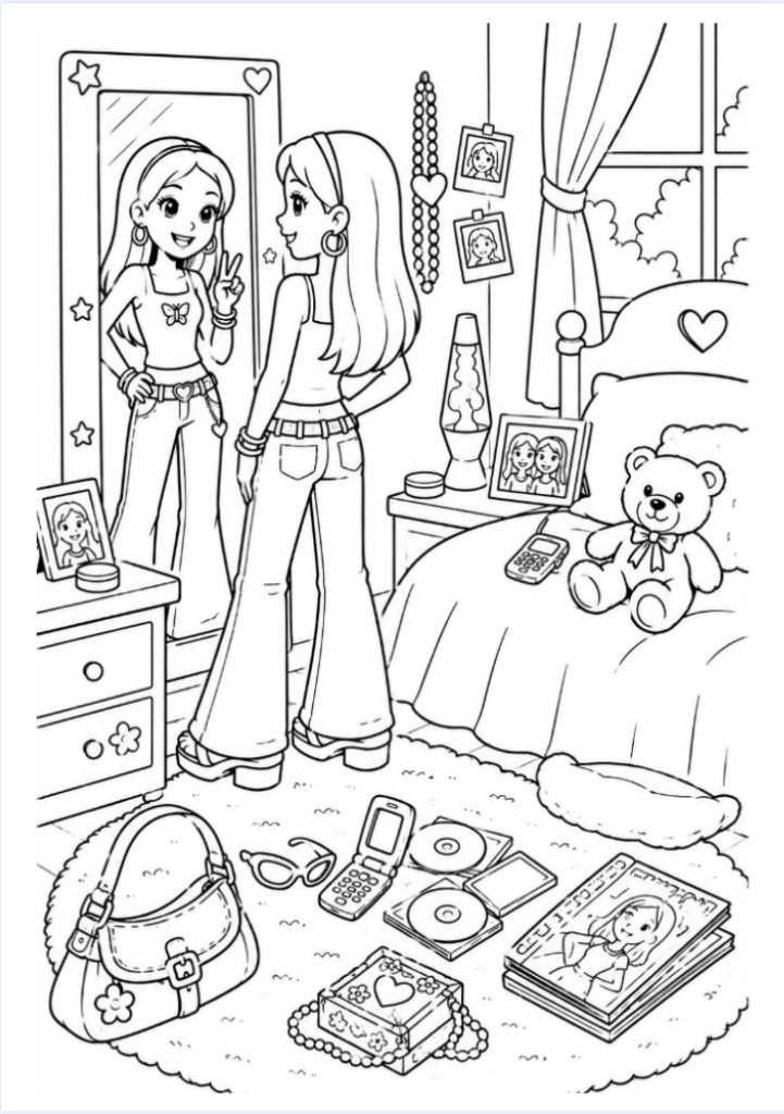 Printable 2000s Coloring Page