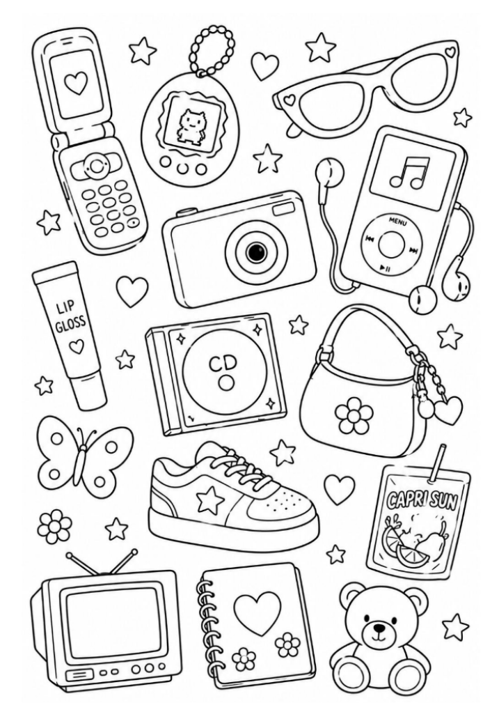 Printable 2000s Coloring Page