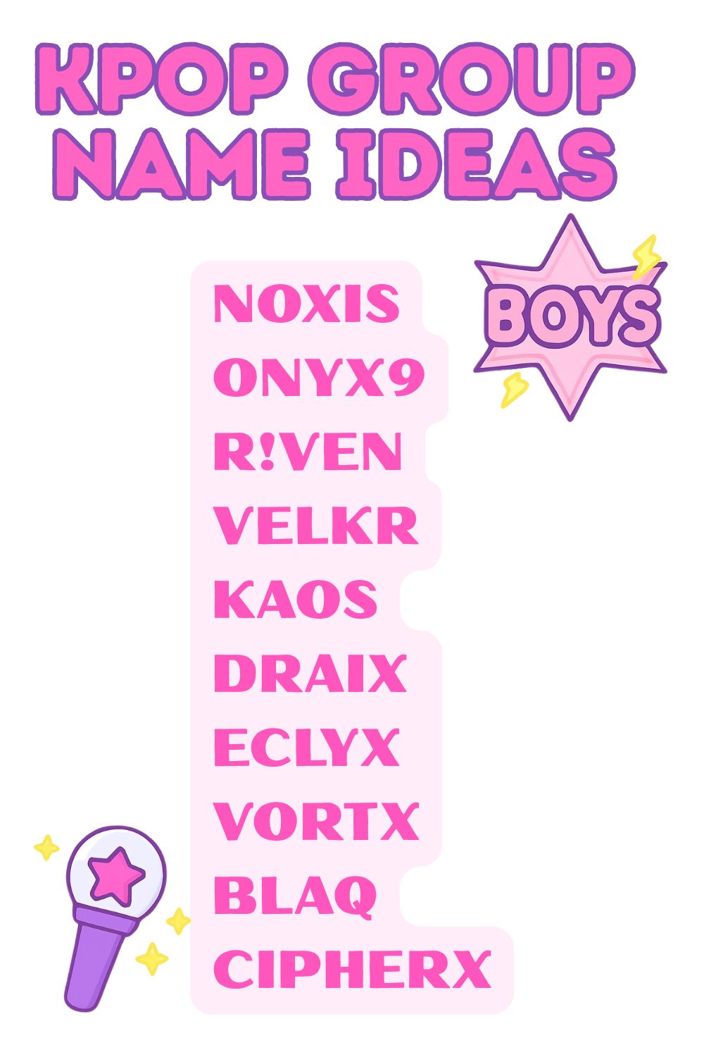 K-Pop Group Name Ideas