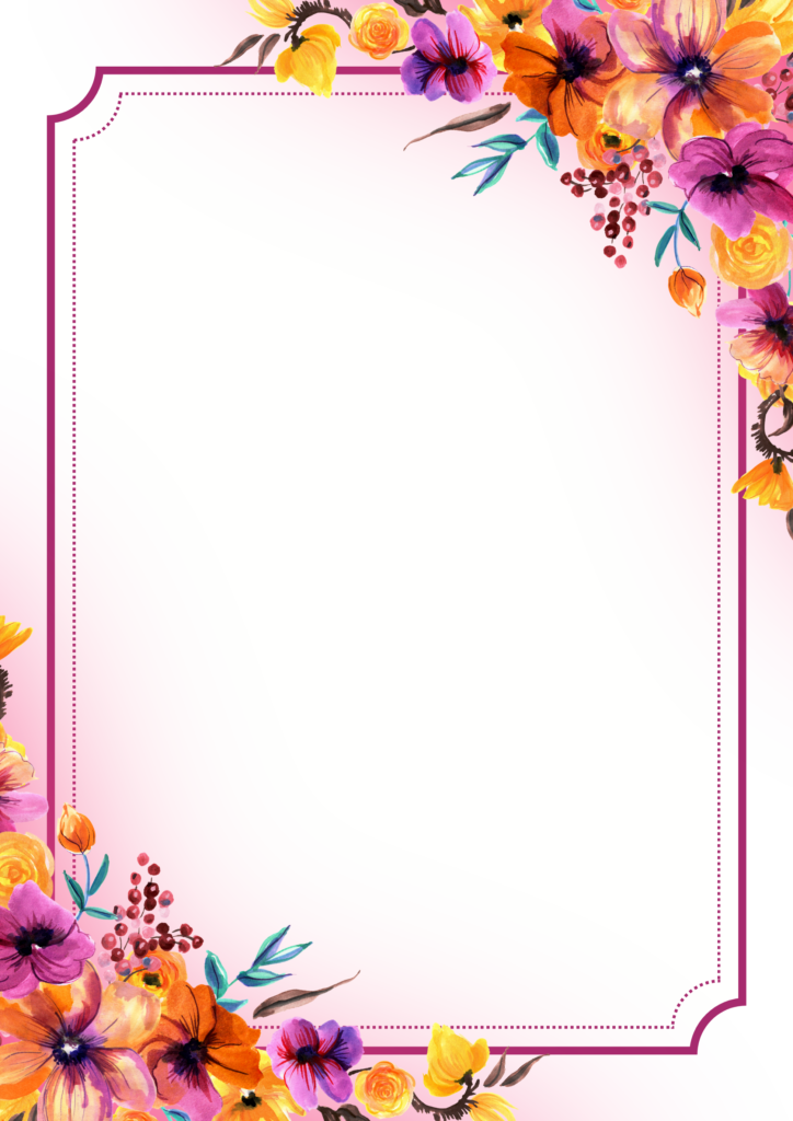 Printable blank floral sheet