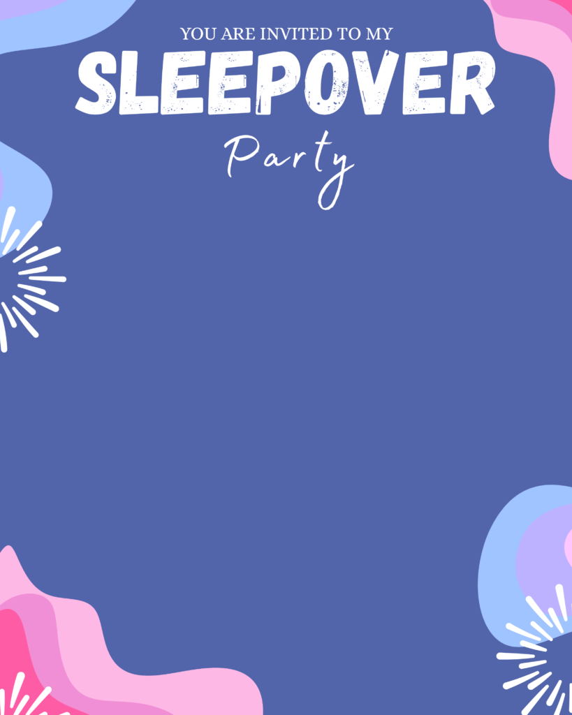 Printable Sleepover Invitation Template