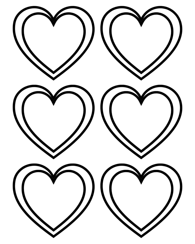 Printable blank heart template 