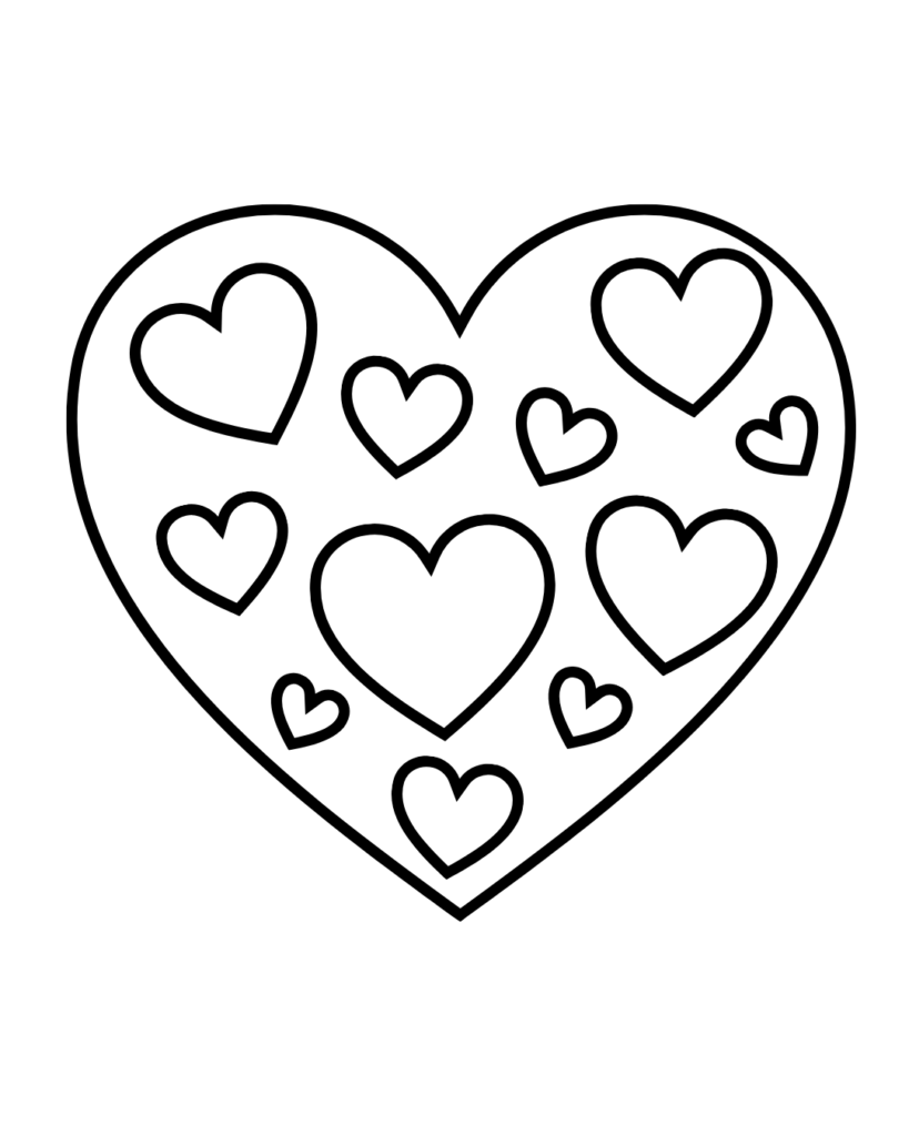 Printable blank heart template 