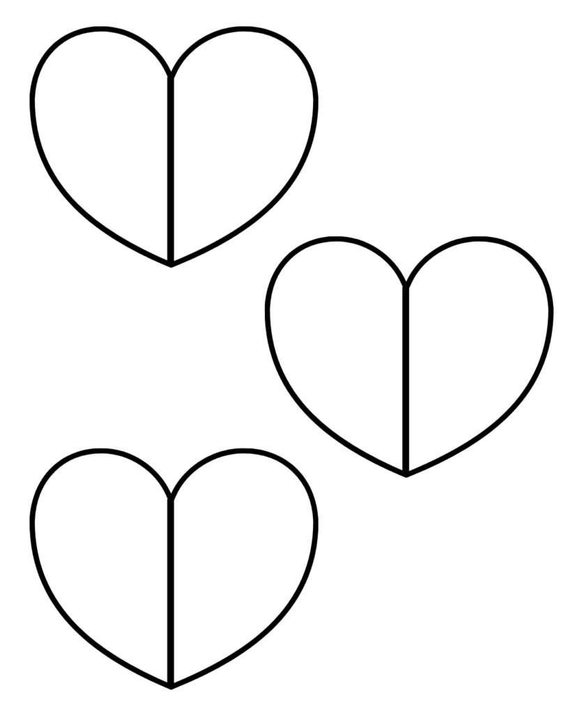 Printable blank heart template 