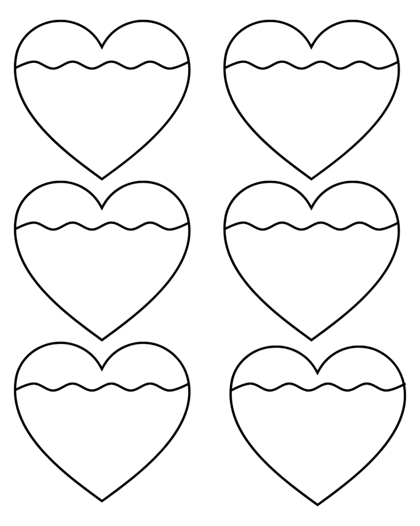 Printable blank heart template 