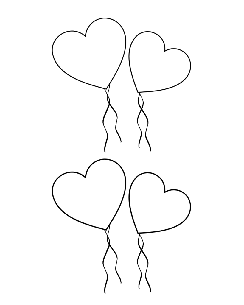 Printable blank heart template 