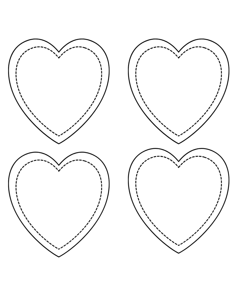 Printable blank heart template 