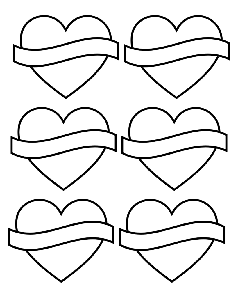 Printable blank heart template 