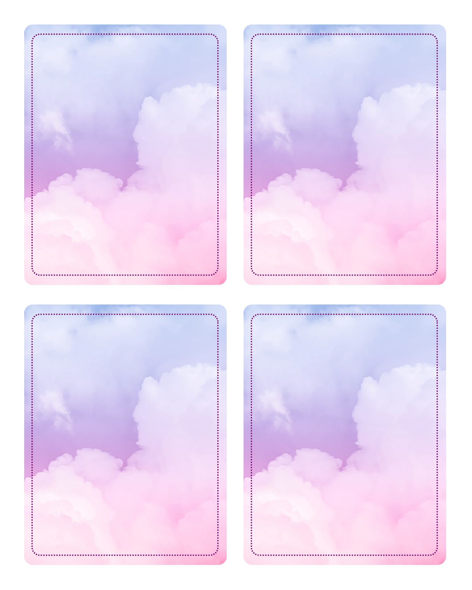 Printable blank affirmation cards