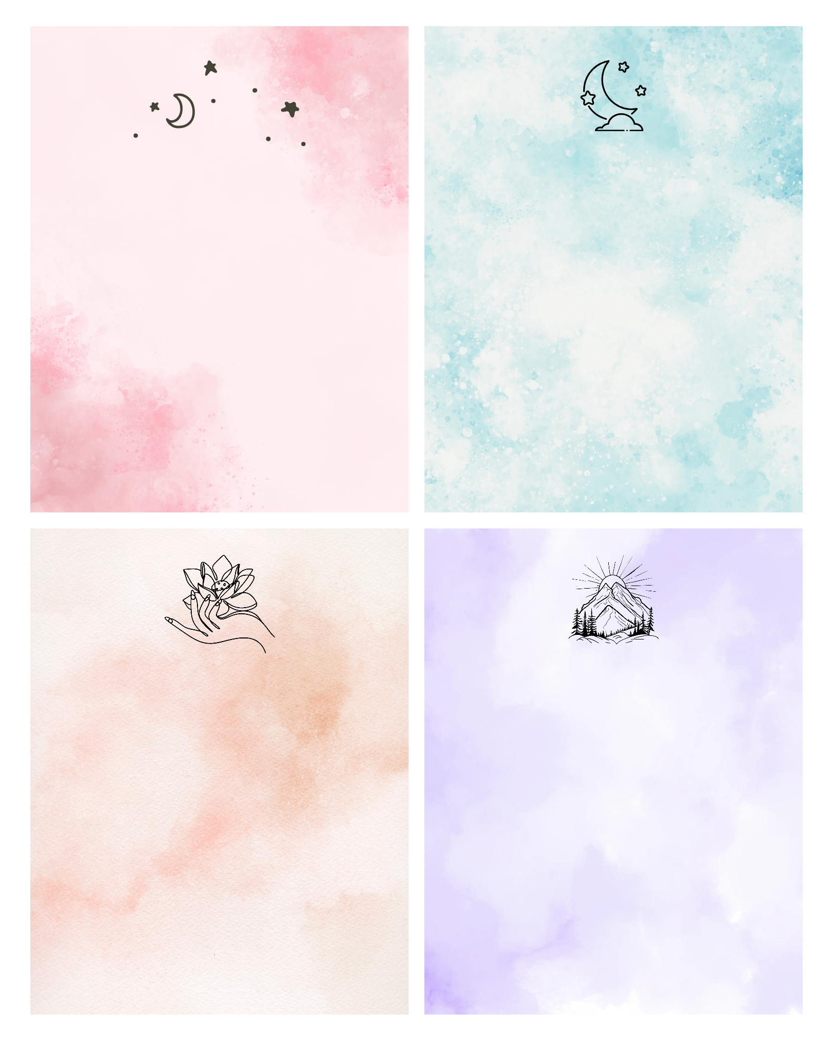 Printable blank affirmation cards