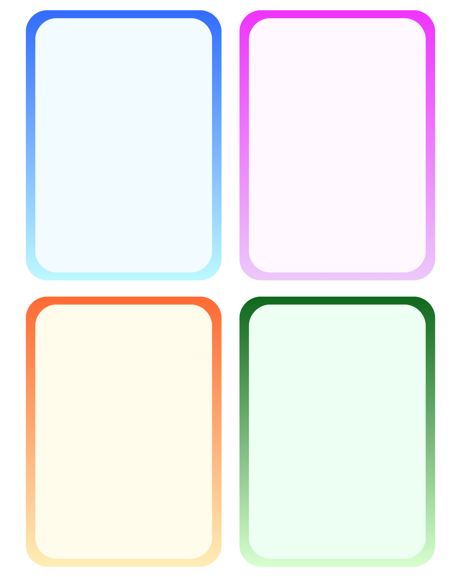Printable blank affirmation cards