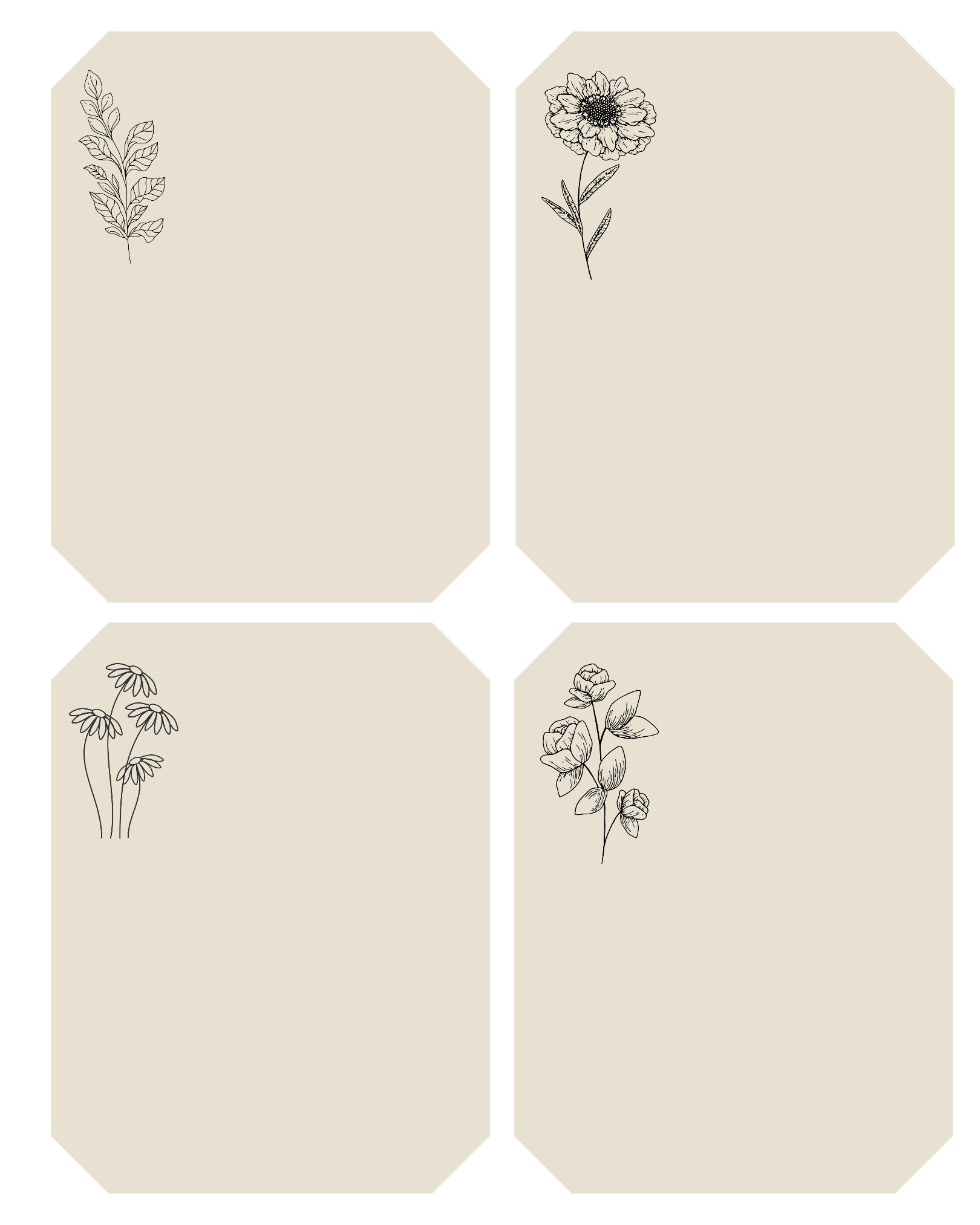 Printable blank affirmation cards