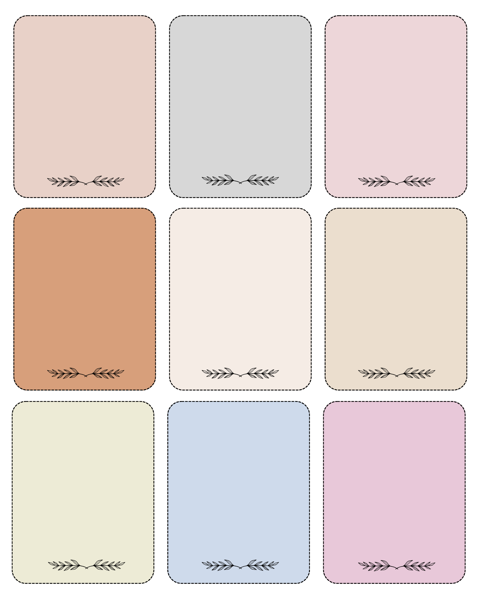 Printable blank affirmation cards
