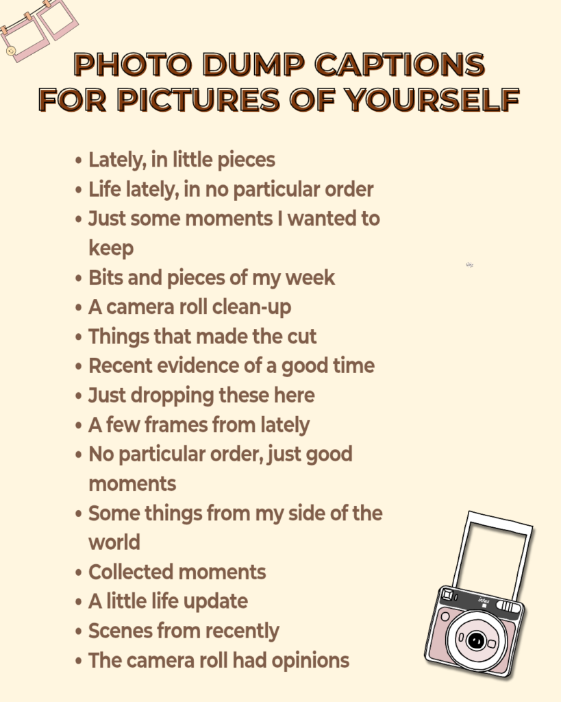 Printable captions for pictures of yourself