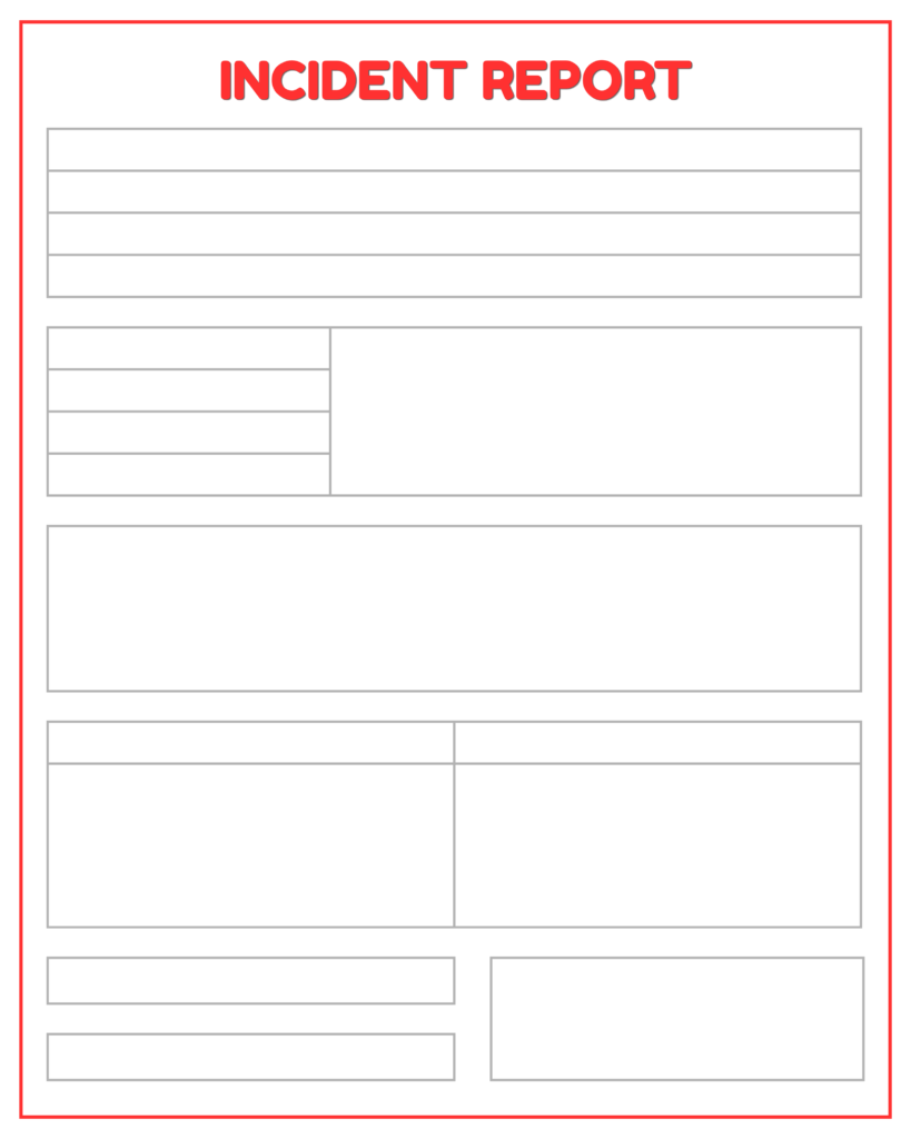 Printable Blank Incident Report Template