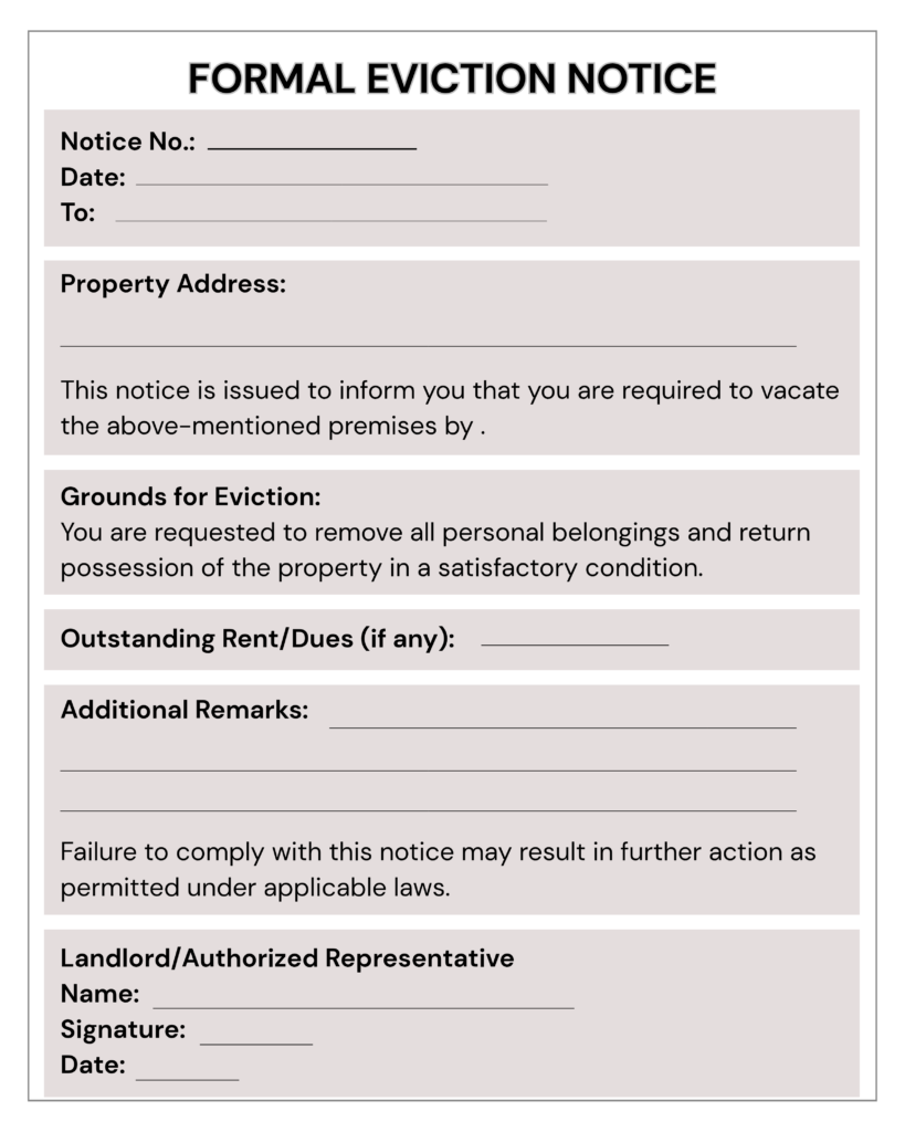 Printable Blank Eviction Notice Form