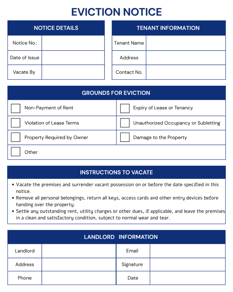 Printable Blank Eviction Notice Form