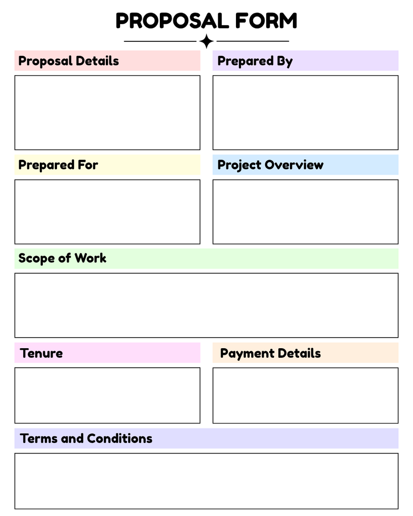 Printable Blank Proposal Form Template