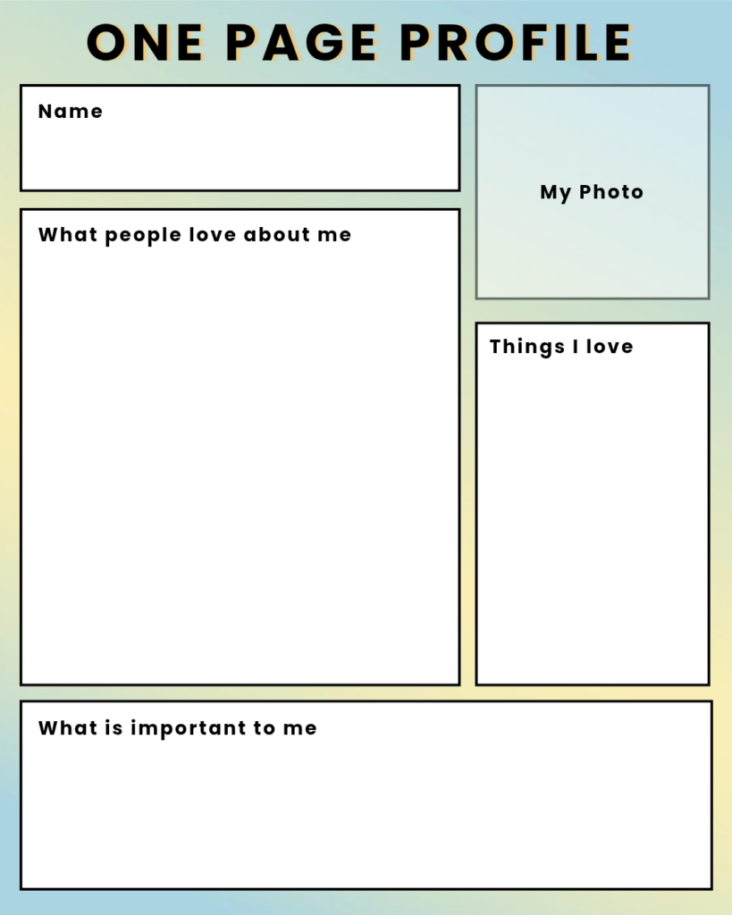 Printable one page profile template