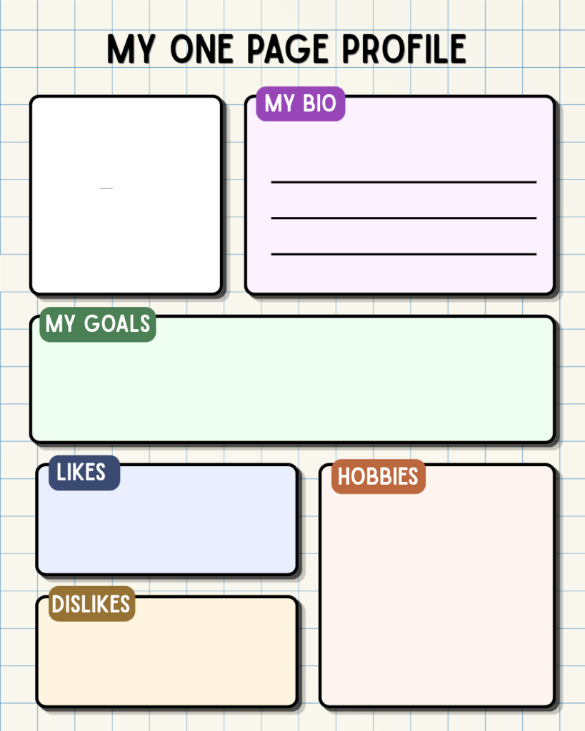 Printable one page profile template