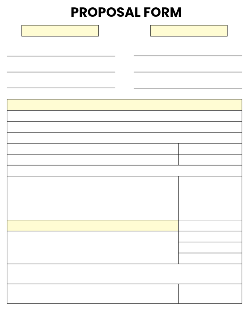 Printable Blank Proposal Form Template