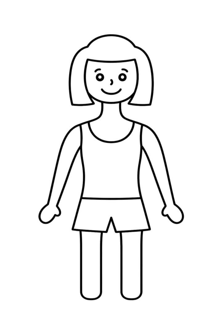 Printable blank paper doll template