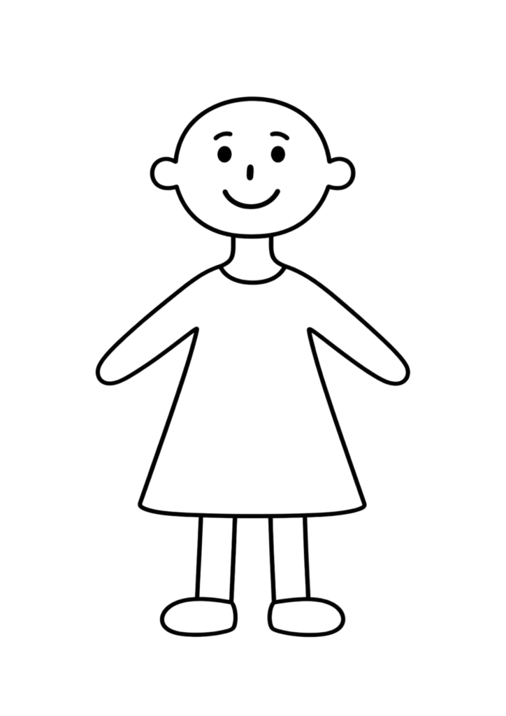 Printable blank paper doll template