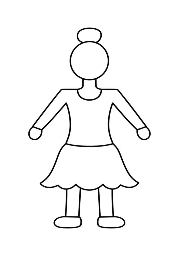 Printable blank paper doll template