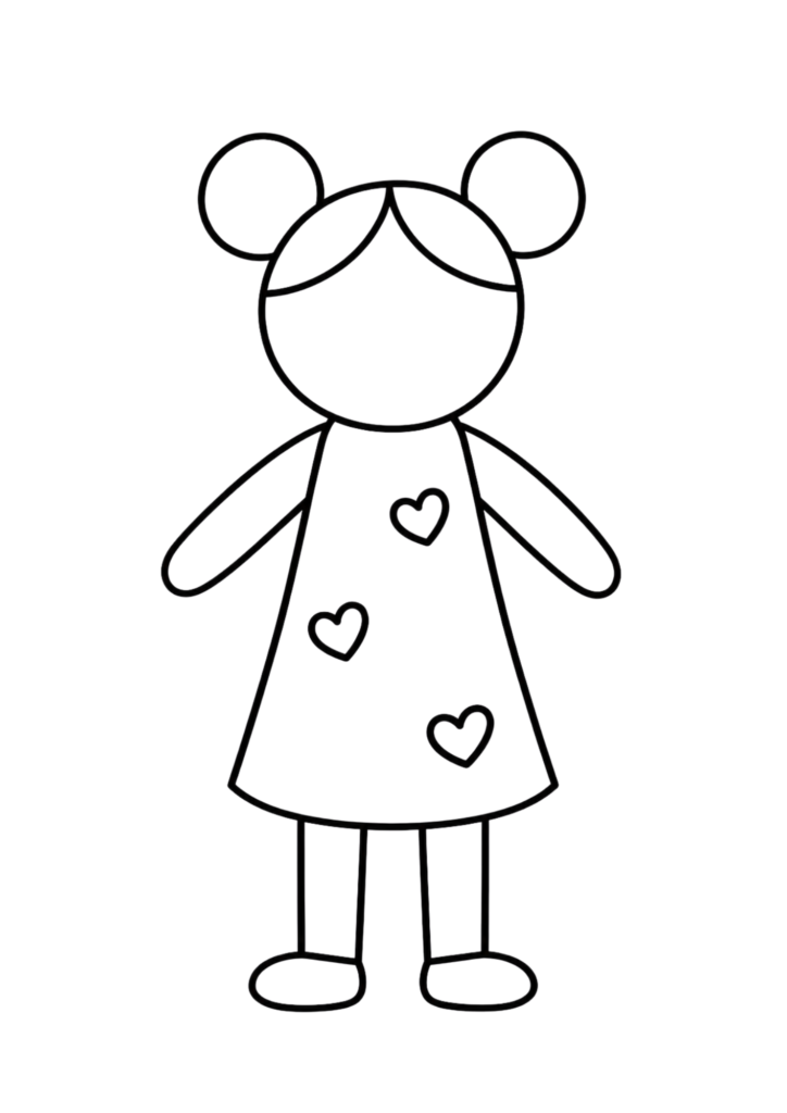 Printable blank paper doll template