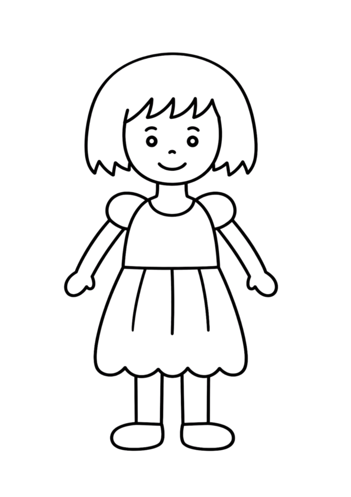 Printable blank paper doll template