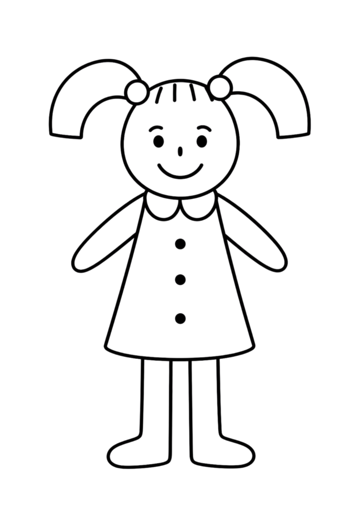 Printable blank paper doll template