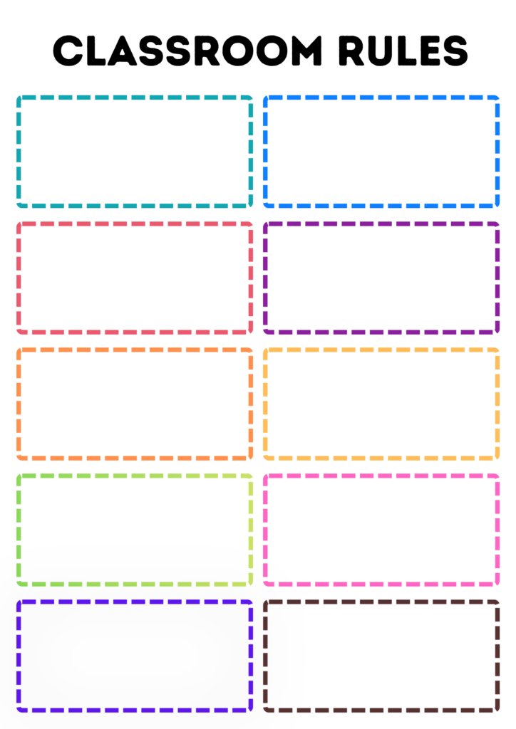 Printable blank classroom rules template