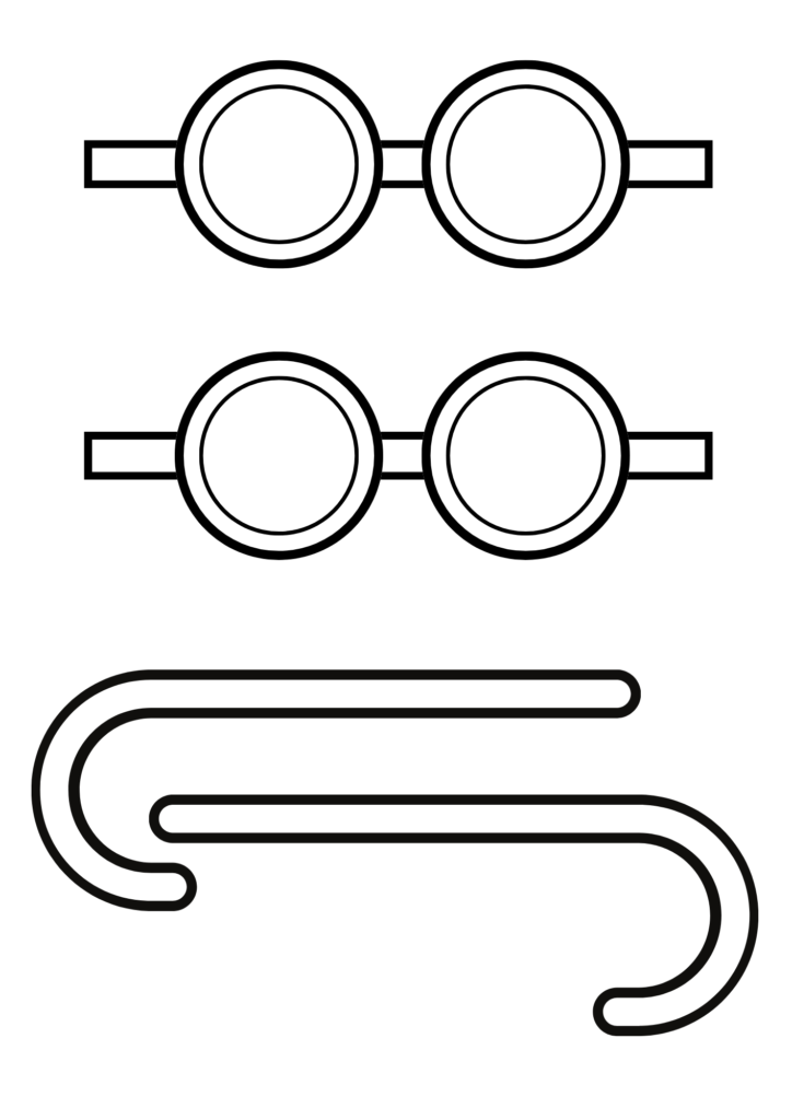 Printable paper glasses template