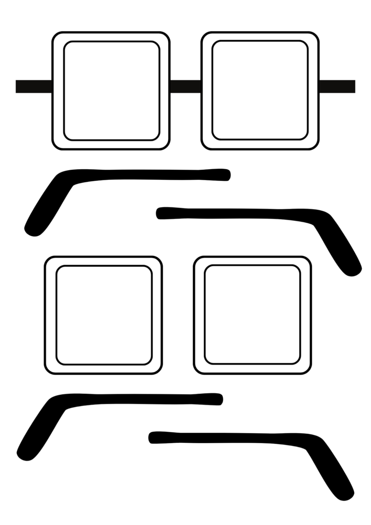 Printable paper glasses template